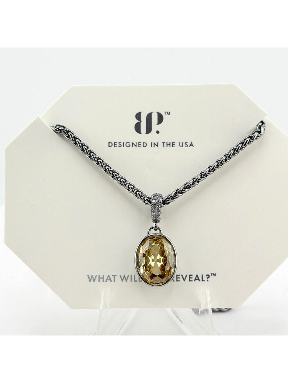 Bomb Party November Necklace "Anchored In Radiance" Citrine on Hematite